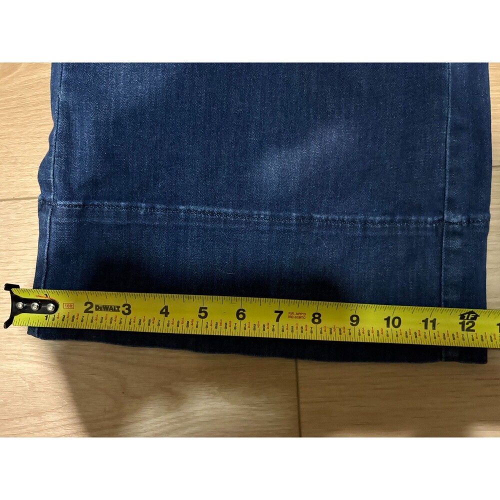 Chico's Women's Wide Leg Denim Jeans Size 2R US 12R Drawstring Dark Wash Blue - Picture 4 of 9
